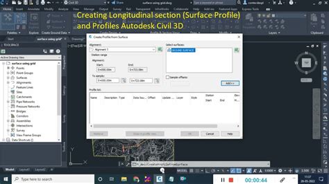 Creating Longitudinal Section Surface Profile And Profiles Autodesk