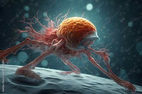 Concept Of Cancer Cell Attacking Body Cell Oncology Or Malignant Cancerous Growth And