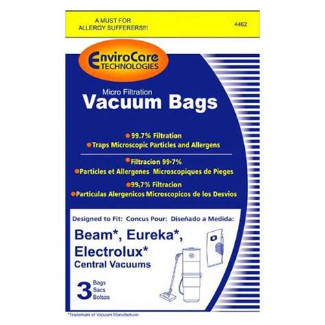 Beam/Electrolux/Eureka Central Vacuum Bags | 3 Pack