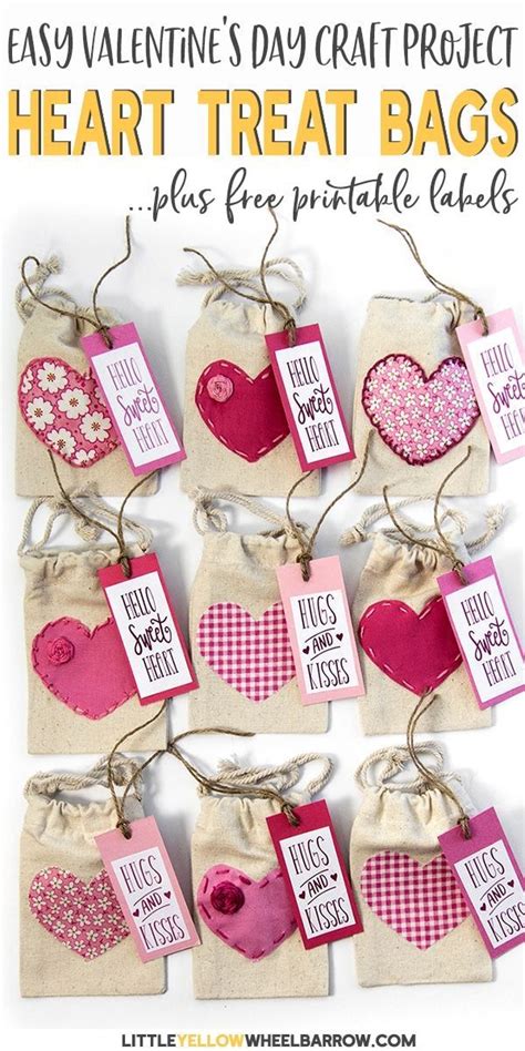 Valentines Day Treat Bags With Free Printable Labels Valentines