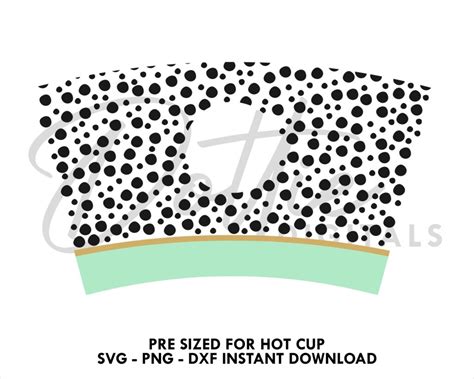 Cute Spots Starbucks Cup SVG Hot Cup PNG DXF Cutting File 16oz Polka Dots Pattern Grande Instant