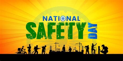 Premium Vector National Safety Day Week And Worker Employee Safety