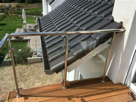 Balkongel Nder Edelstahl Treppe Terrasse Vsg Glas Br Stung V A