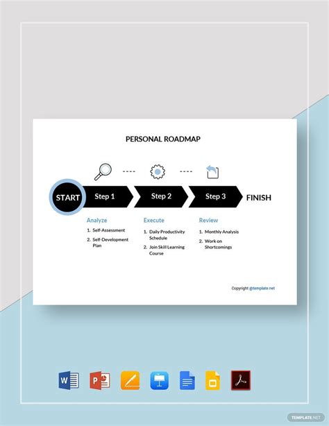Simple Printable Roadmap Template in Excel, Word, PDF, Pages, Apple ... 