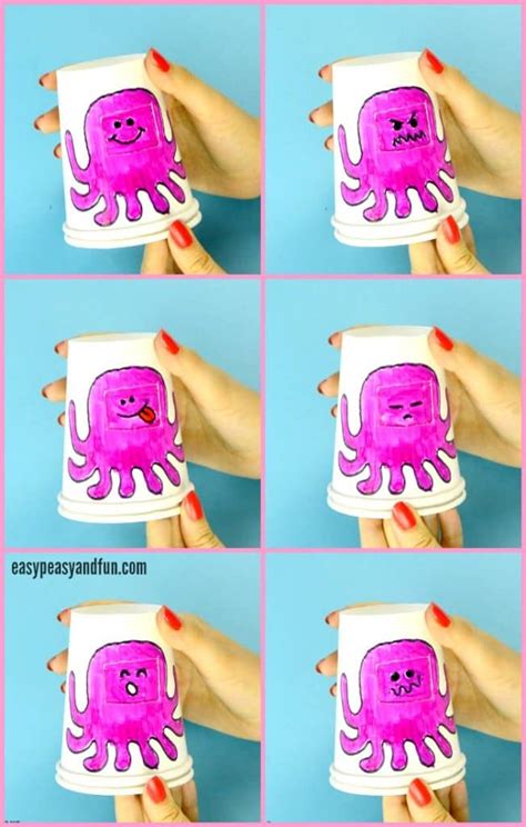 Emotion Changing Paper Cup Octopus Easy Peasy And Fun