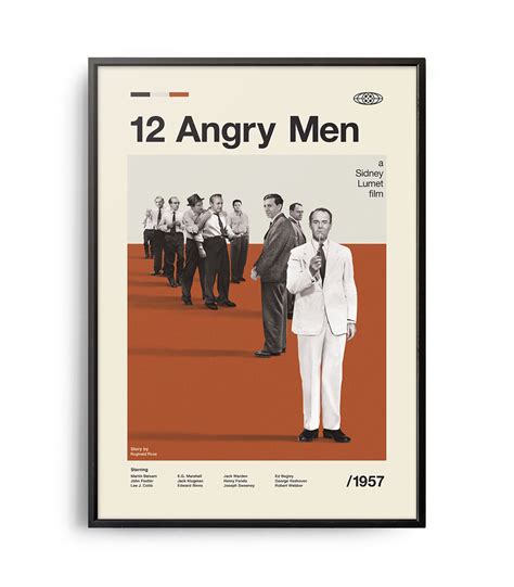 Mid Century Modern 12 Angry Men Movie Poster Weekend Poster