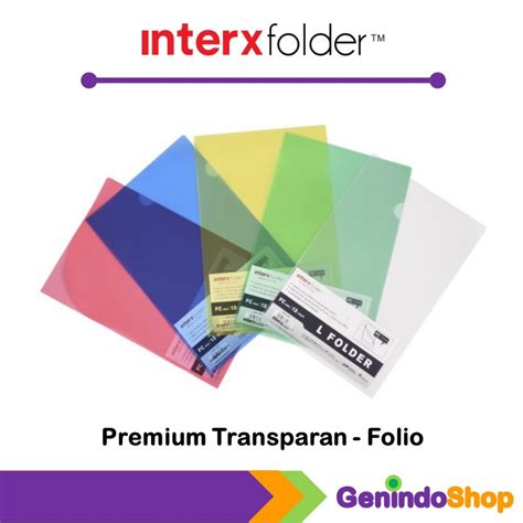 Jual Map L Premium Map Plastik Bening F Folio Interxfolder Pcs