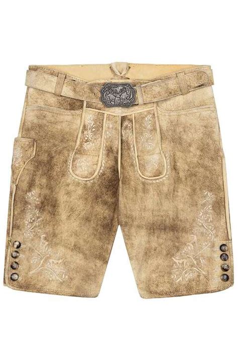 Herren Lederhose Sumatra Hellbraun Kurze Lederhosen Trachten