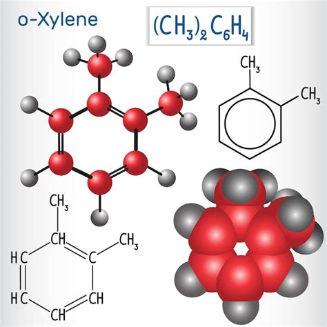 Strukturelle Chemische Formel Und Modell Des Orthoxylol Oxylol Molek Ls