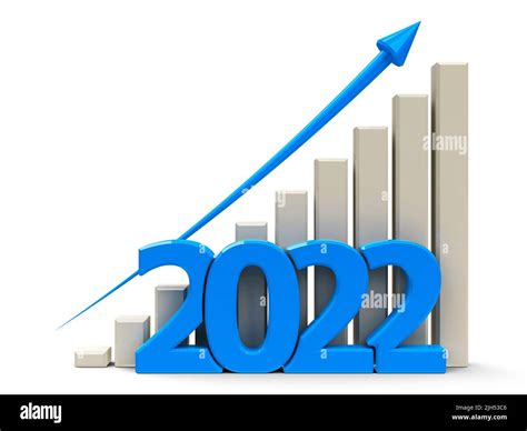 Blue Business Graph With Blue Arrow Up Represents Growth In The Year