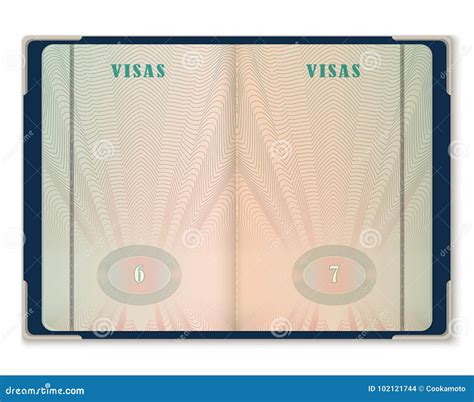 Passport Pages For Tourist Visa Identification Stock Vector