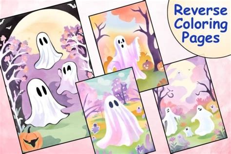 Funny Ghost Reverse Coloring Pages Graphic By Catchy Ideaz Creative