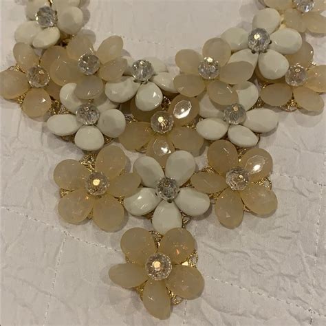 Jewelry Nude Colored Flower Necklace With Gold Chain Poshmark
