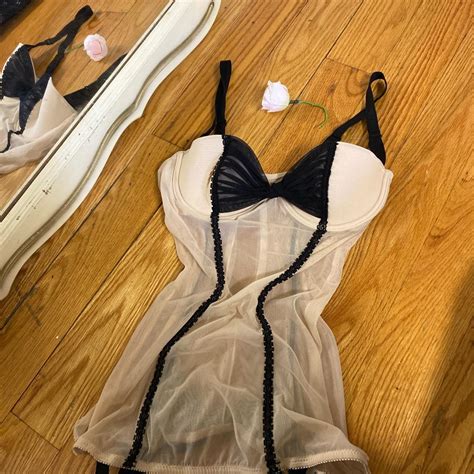 Vintage Victoria Secret Mesh Lingerie Corset Top Depop