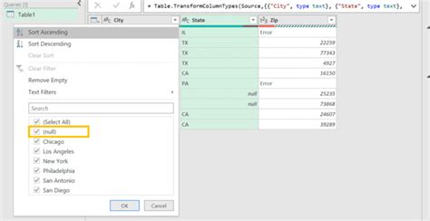 How To Remove Or Replace Null Values In Excel Power Query