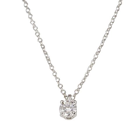 COLLIER PUNTO LUCE IN ORO BIANCO E DIAMANTE CT 0 25 COLORE I PUREZZA