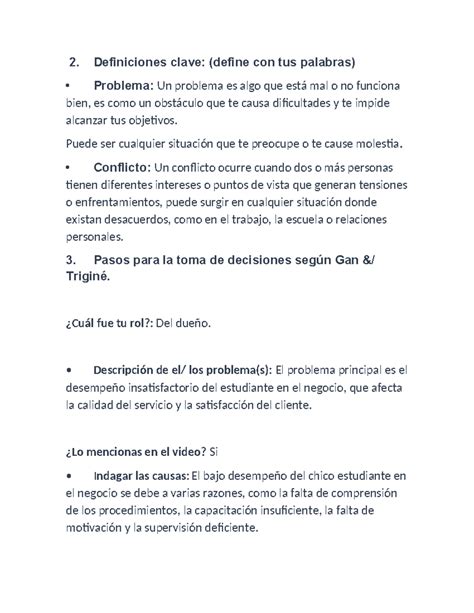 Reto Liderazgo Y Toma De Decisiones Definiciones Clave Define