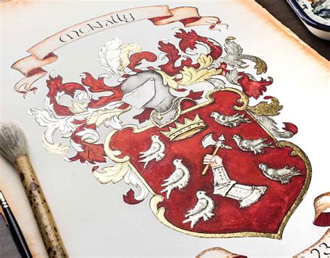 Hand painted family crests by Jamie Hansen - Christensen Family Crest