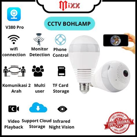 Kamera Lampu V Cctv Bentuk Bohlam Panorama V Spy Camera Hidden