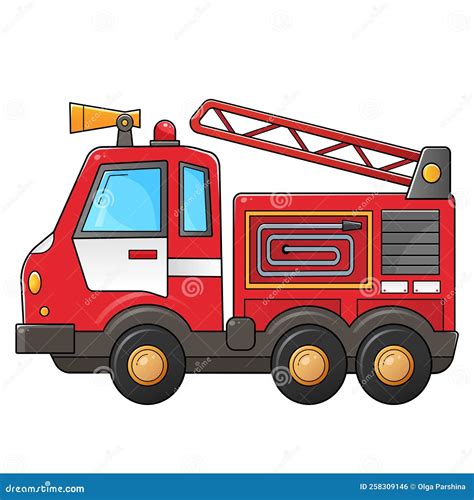 Cartoon Red Fire Truck. Professional Transport Stock Vector ...