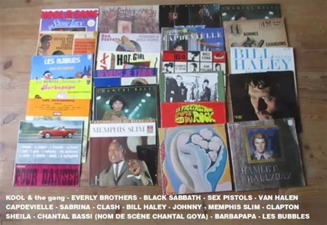 LOT DE DISQUES Vinyles HALLYDAY BLACK SABBATH VAN HALEN CLASH SEX