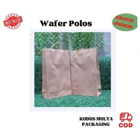 Jual Paper Bag Wafer Coklat Polos Paperbag Wafer Motif Batik Tas