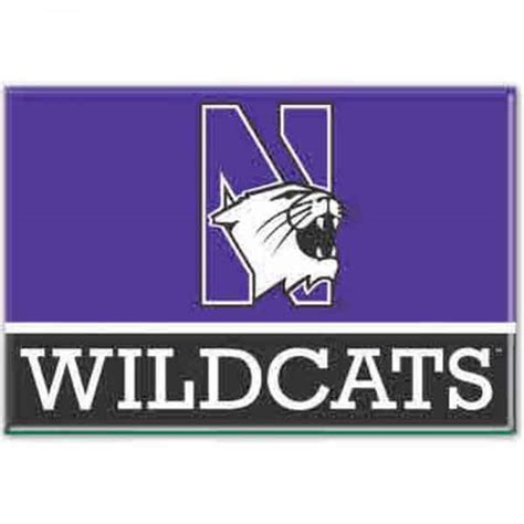 Northwestern Wildcats Rectangle Magnet, 2" x 3" N-Cat Wildcats Design