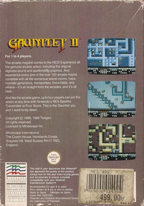 Gauntlet II (1989) NES box cover art - MobyGames