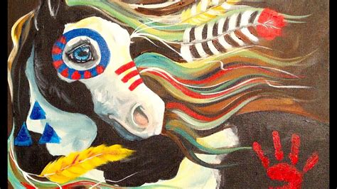 Native American On Horse Painting