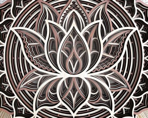 Lotus Flower Mandala Dxf Laser Cut Lotus Dxf Layered Laser Etsy