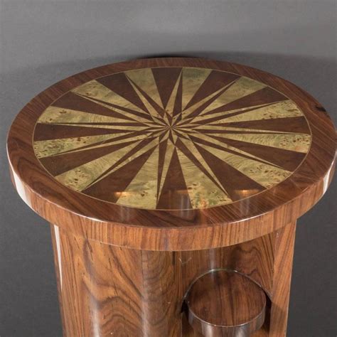 Art Deco Inlaid Starburst Occasional Table in Walnut with Olive Wood Detailing For Sale at 1stdibs