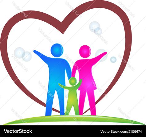 Family love logo design Royalty Free Vector Image