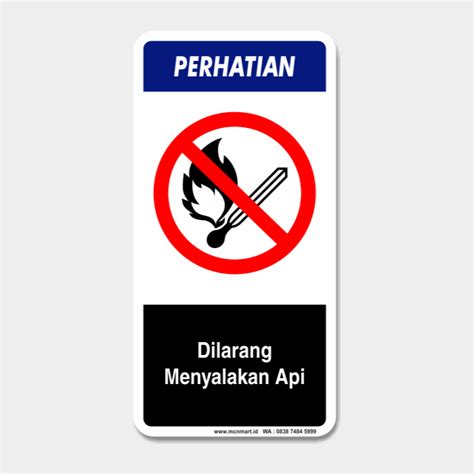 Jual Safety Sign Rambu K3 Perhatian Dilarang Menyalakan Api Shopee