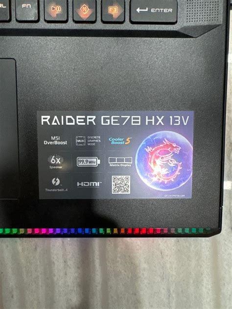 MSI Raider GE78 HX 13V, Computers & Tech, Laptops & Notebooks on Carousell