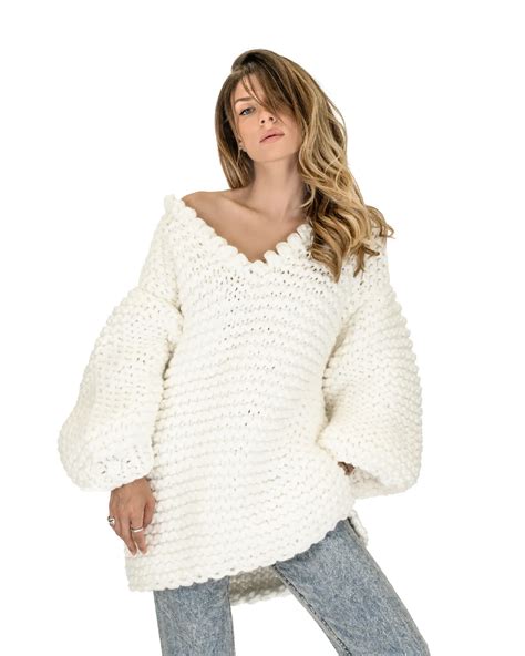 Pull Tricot Manches Longues Pour Femme Col En V Simple Ample