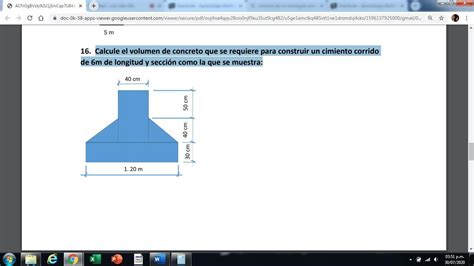 Calcule El Volumen De Concreto Que Se Requiere Para Construir Un