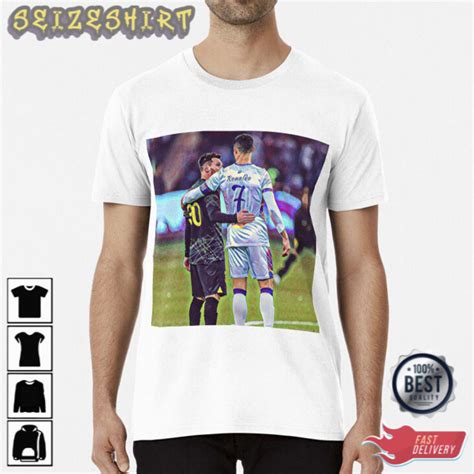 Lionel Messi and Cristiano Ronaldo The Two GOAT T-Shirt - Seizeshirt.com