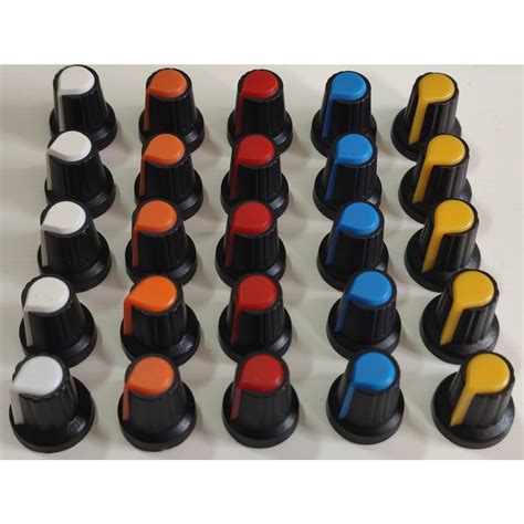 Kit de 25 ou 30 botões coloridos Knobs para reposição de mesas de som