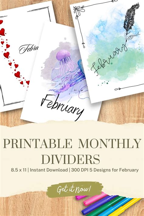 Copy Of Printable Monthly Cover Page For Planners February Edition