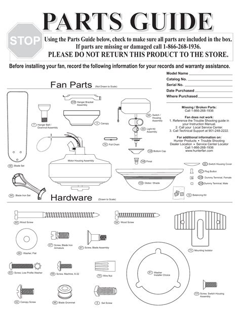 Hunter Ceiling Fan Repair Parts | Shelly Lighting