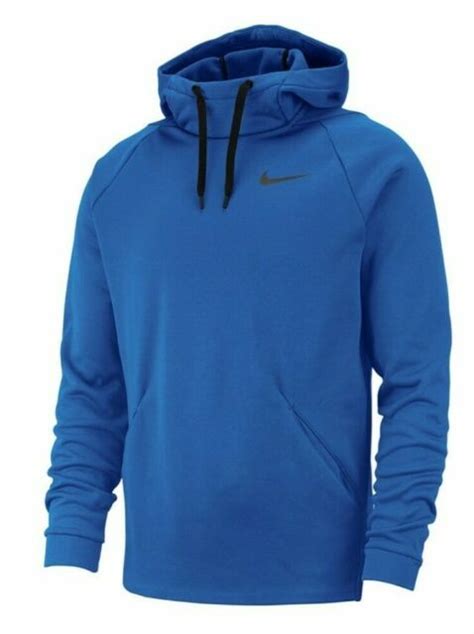 Nike Therma Mens Royal Blue Training Fleece Lined Pullover Hoodie Ebay