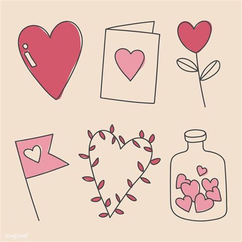 Download premium vector of Hand drawn love and valentine's day doodle ...