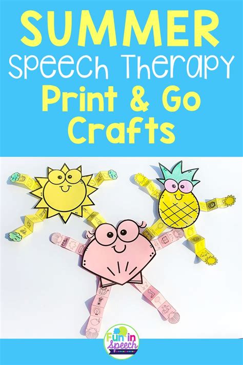 Summer Speech And Language Crafts Print And Go Bundle Speech Therapy