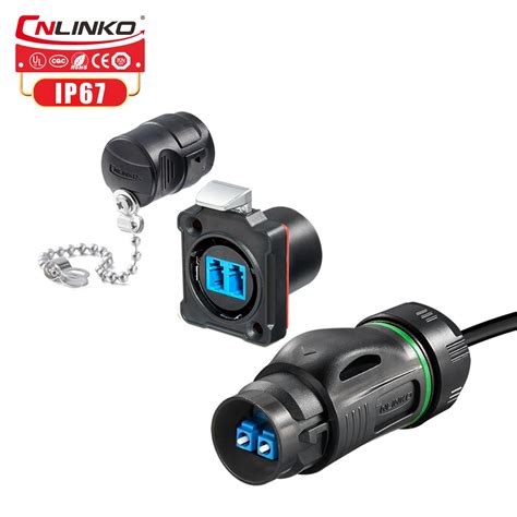 Cnlinko M24 Plastic IP67 Waterproof LC Male Female Connector Circular