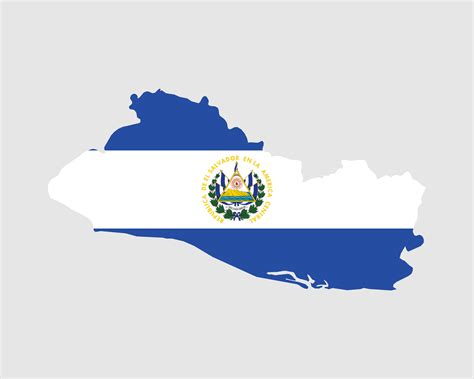 El Salvador Map Flag. Map of the Republic of El Salvador with the