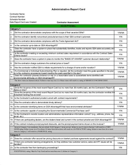 FREE 6 Sample Report Card Templates In PDF MS Word