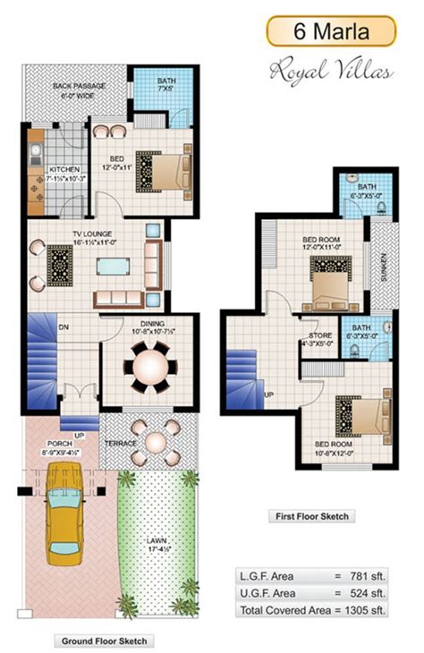 6 Marla House Plans Civil Engineers PK