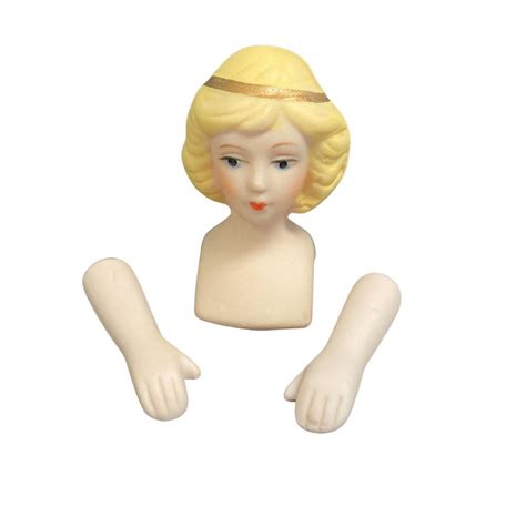 Porcelain Blonde Doll Head And Arms True Vintage Porcelain Doll Heads Doll Supplies