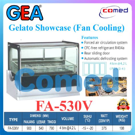 Jual GEA FA 530V F A530V Countertop Gelato Showcase Showcase Pemajang