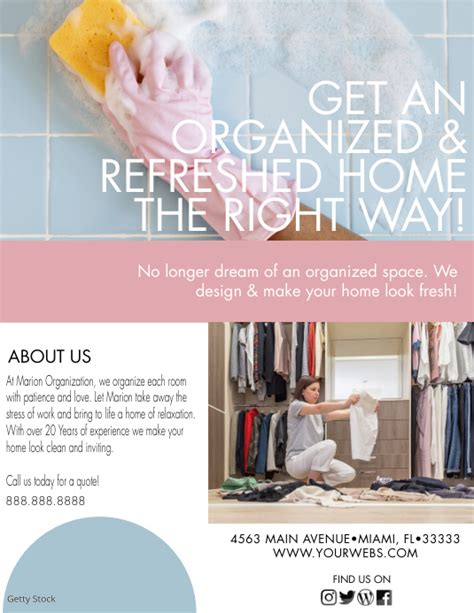 Copy Of Home Organization Cleaning Services Flyer Des Postermywall